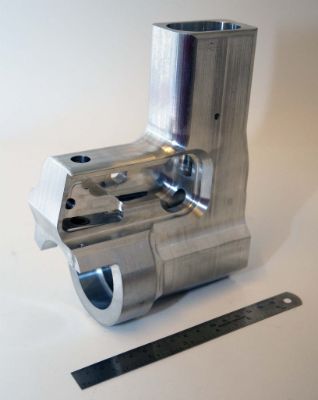Aluminium gun stock CNC machined