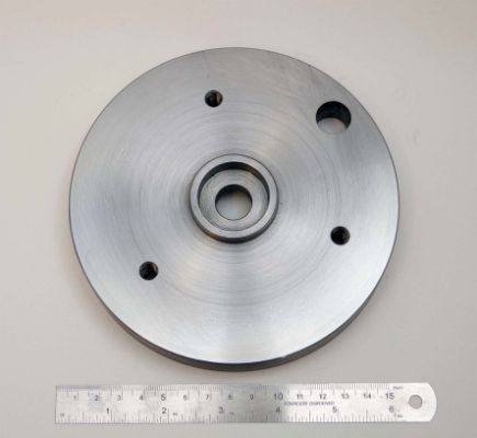 Machine plate, turned, drilled