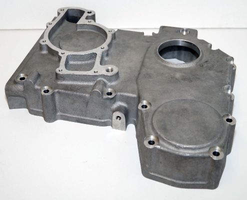 Timing cover external machined casting